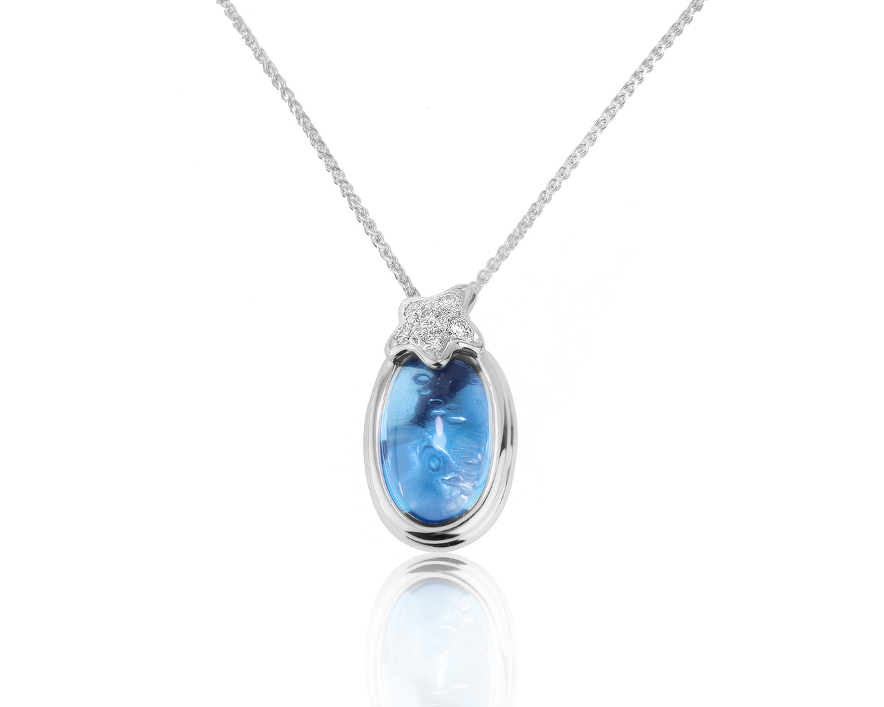 Оригинальный золотой кулон с топазом 4.51ct Magerit 030421/7