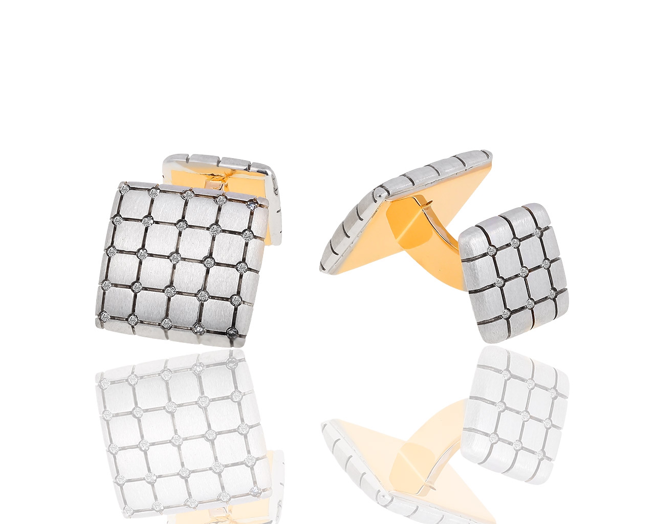 Золотые запонки с бриллиантами 0.32ct Помельников