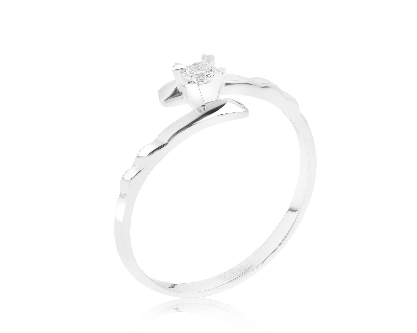Нарядное золотое кольцо с бриллиантом 0.08ct 270218/3
