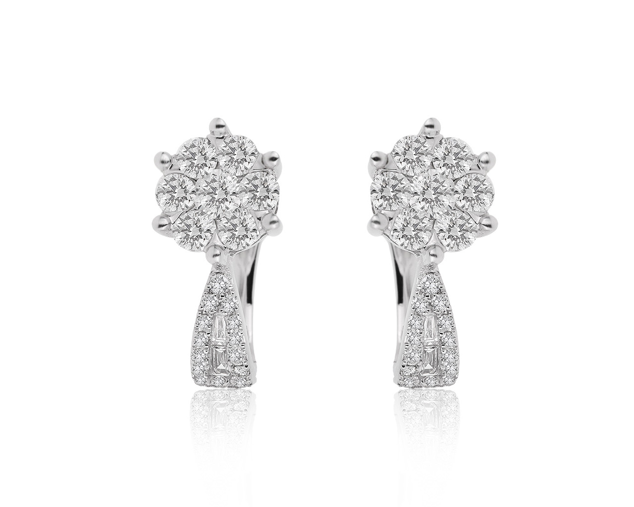 Оригинальные золотые серьги с бриллиантами 1.09ct МЮЗ 130920/1
