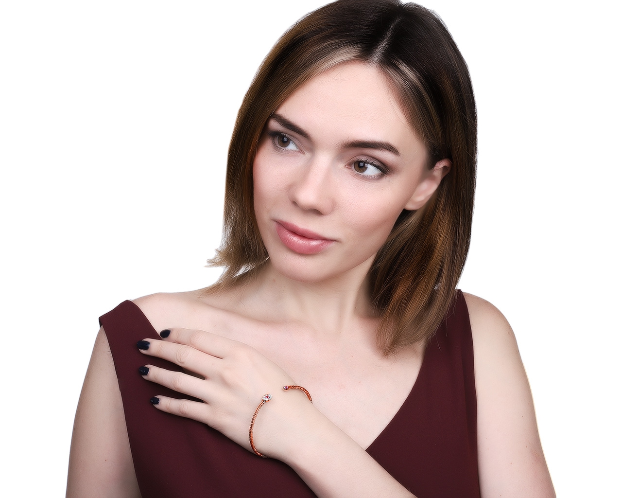 Изящный золотой браслет с аметистами 0.40ct