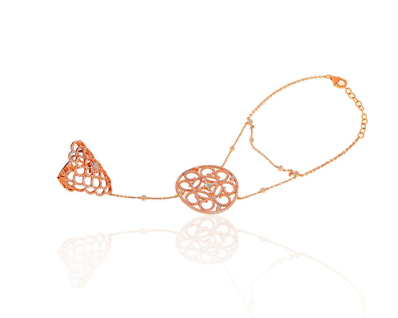 Необычный золотой слейв браслет с бриллиантами 2.54ct 050419/4