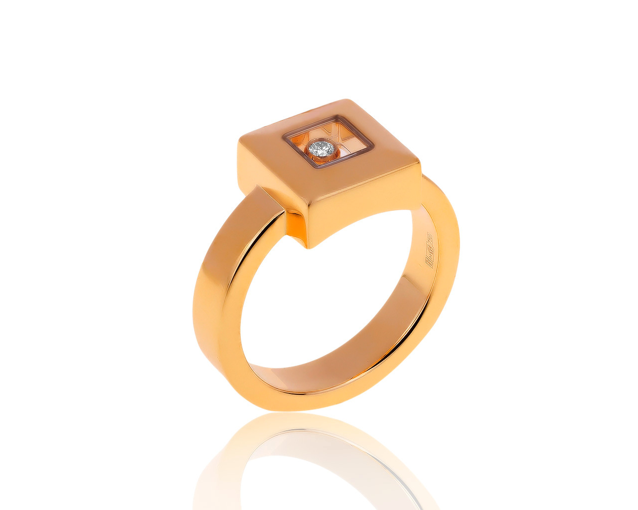 Оригинальное золотое кольцо с бриллиантом 0.05ct Chopard 200220/1