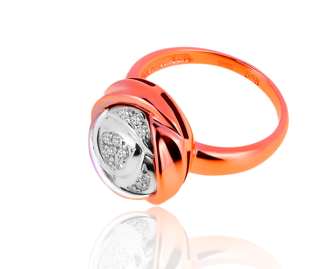 Красивое золотое кольцо с бриллиантами 0.32ct 130619/1