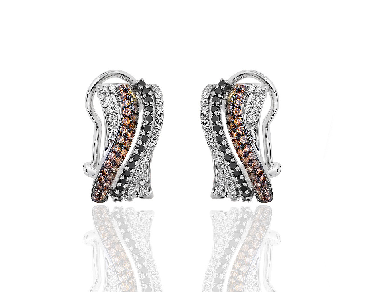 Золотые серьги с бриллиантами 1.33ct Roberto Bravo 090619/6