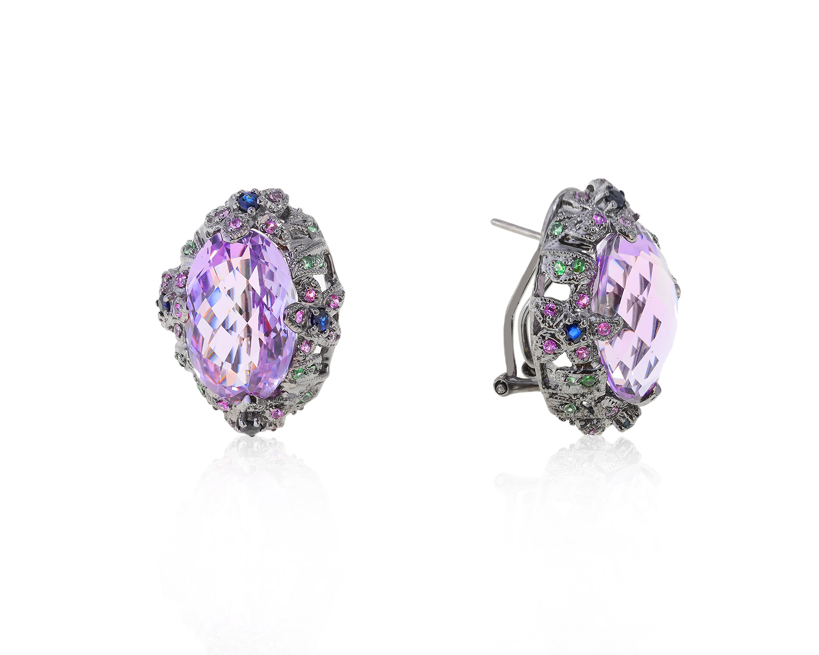Коктейльные золотые серьги с аметистами 16.90ct 280622/2 Коктейльные золотые серьги с аметистами 16.90ct 280622/2