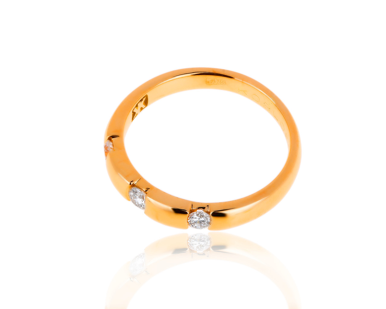 Оригинальное золотое кольцо с бриллиантами 0.27ct Korloff