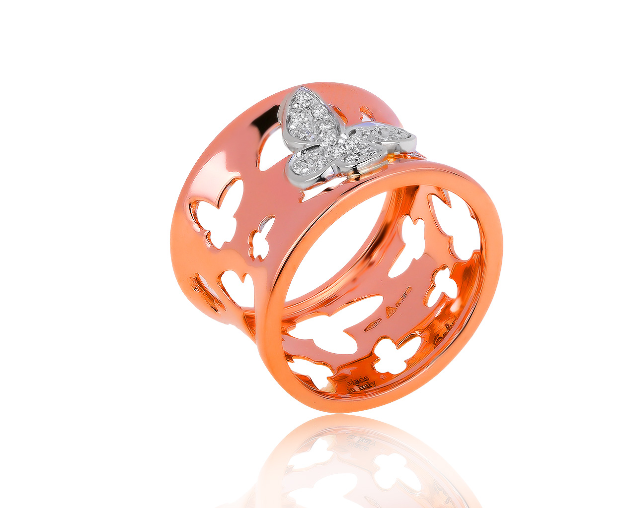 Оригинальное золотое кольцо с бриллиантами 0.15ct Salvini 101019/9