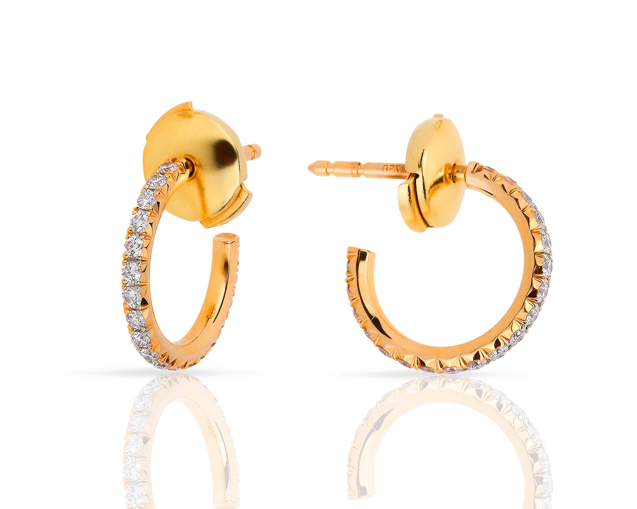 Золотые серьги с бриллиантами 0.30ct Tiffany&Co Metro