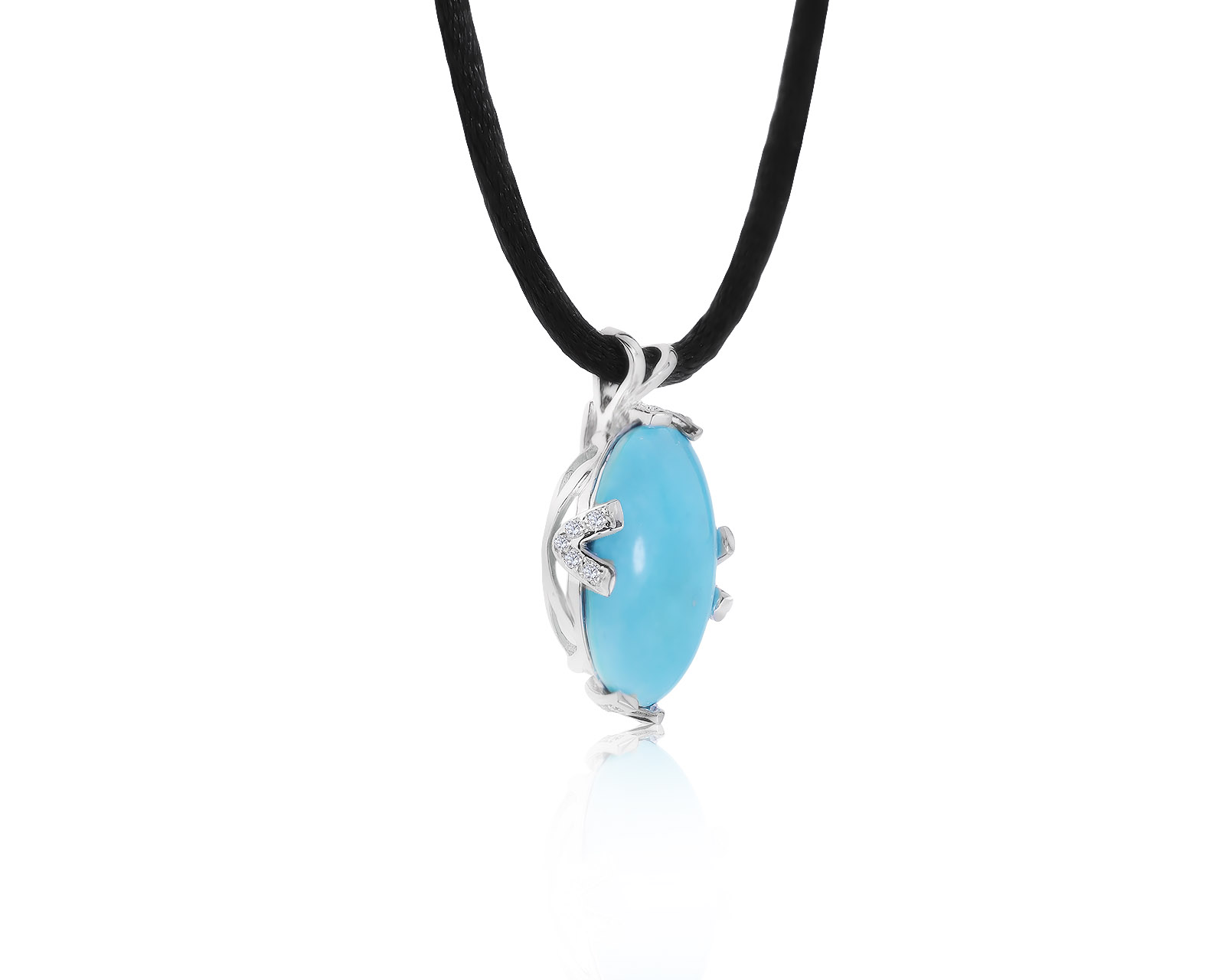 Богатый золотой кулон с бирюзой 9.17ct