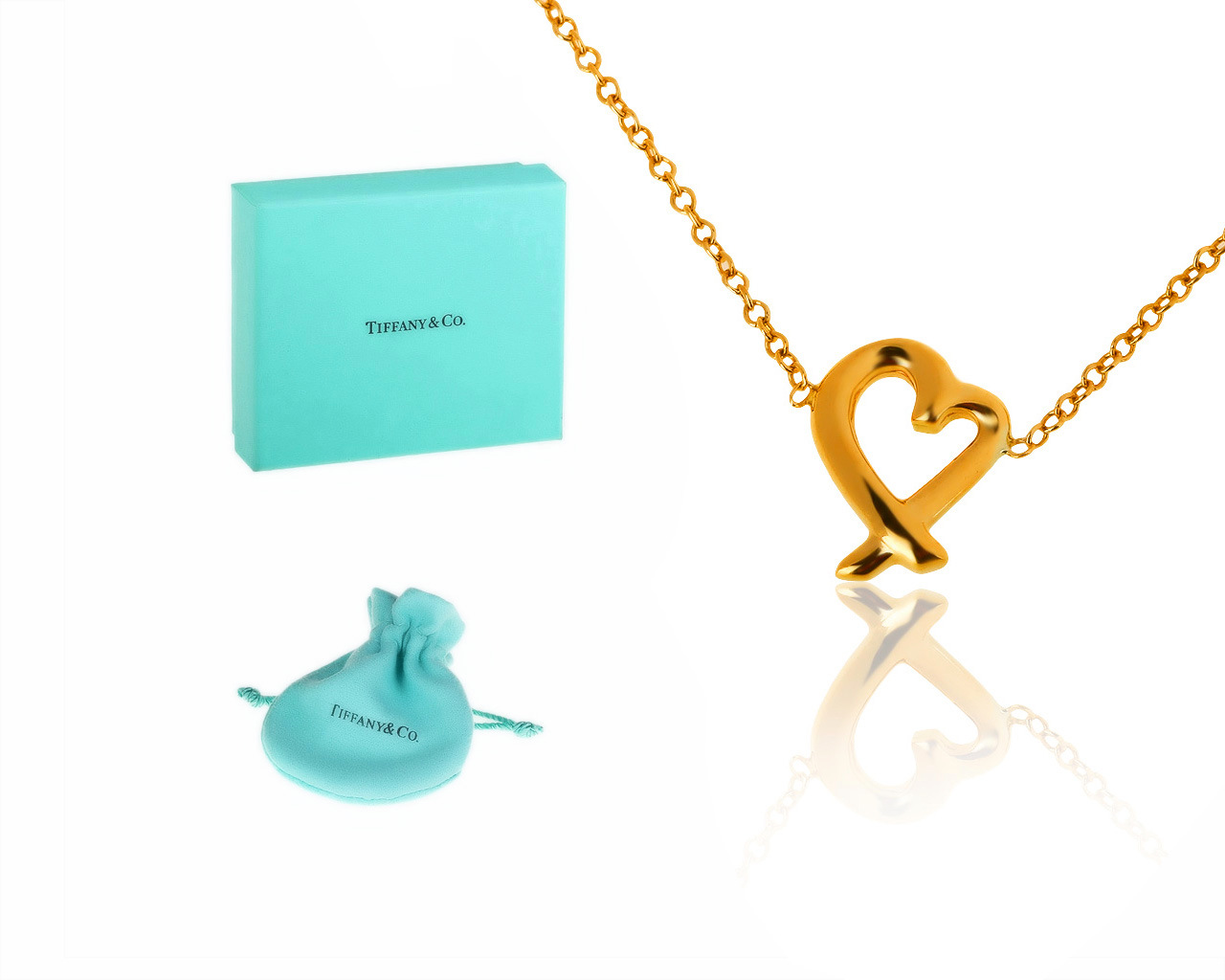 Оригинальный золотой кулон Tiffany&Co