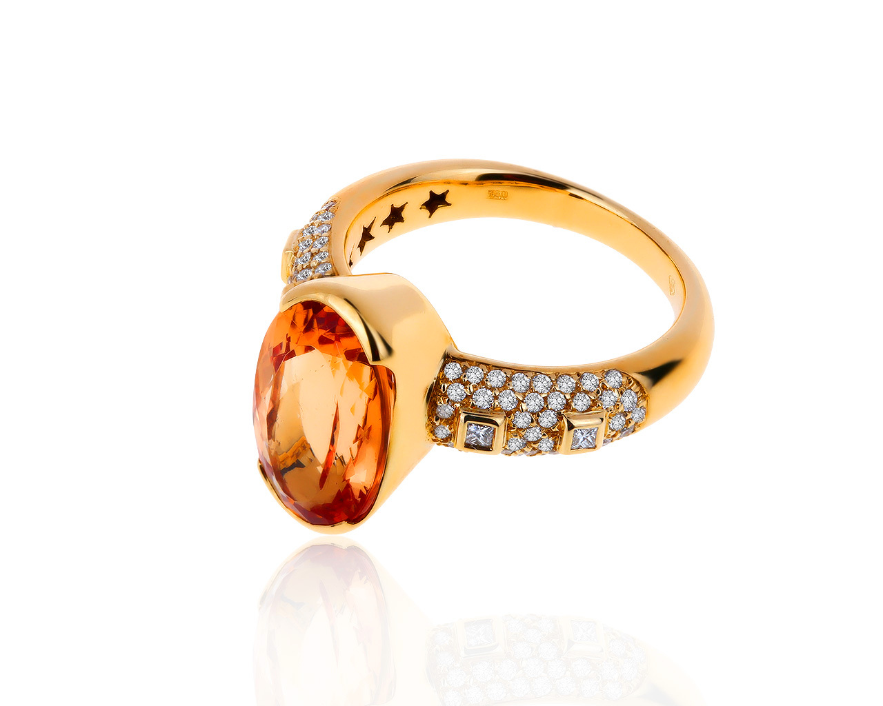 Оригинальное золотое кольцо с топазом 6.87ct H.Stern 030220/5