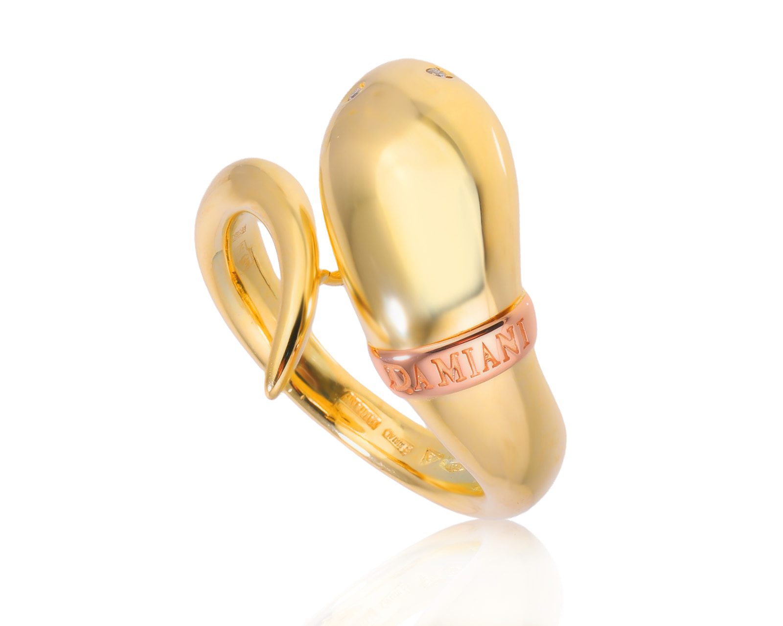 Оригинальное золотое кольцо с бриллиантами 0.02ct Damiani Infinito 240126/8
