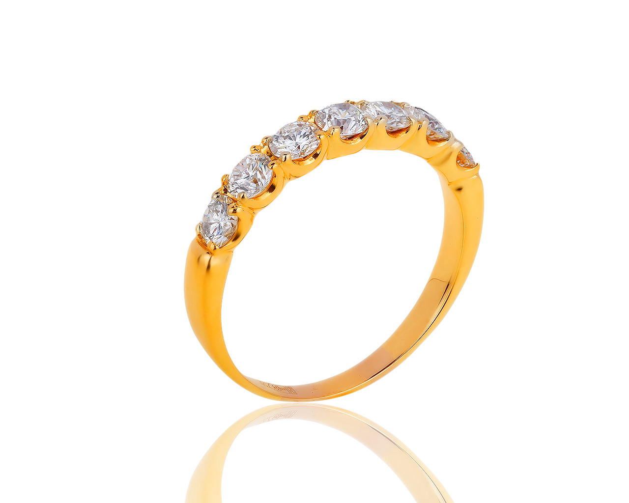 Солидное золотое кольцо с бриллиантами 1.02ct