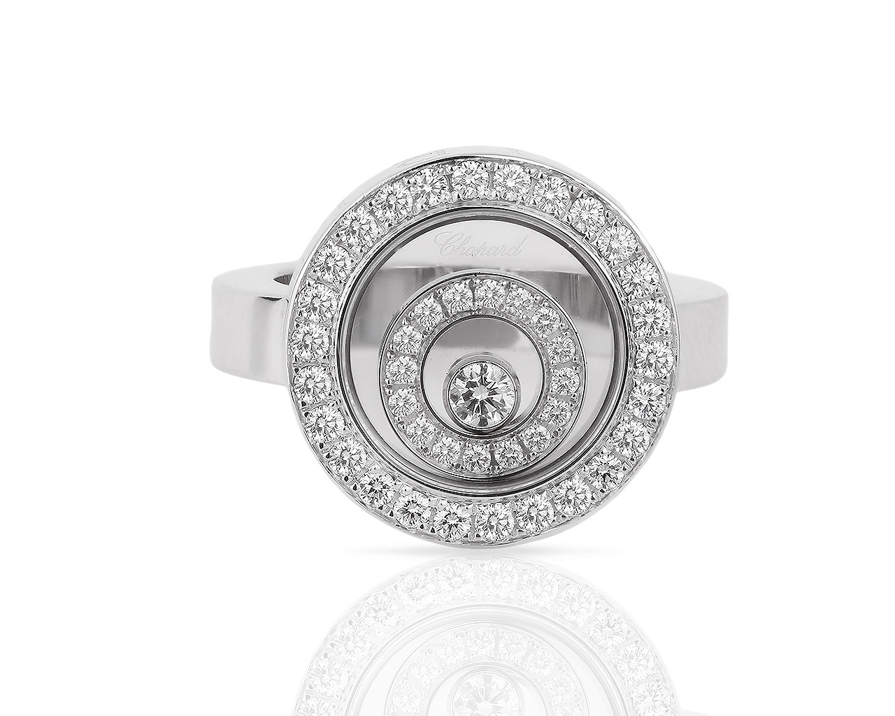 Золотое кольцо c бриллиантами 0.68ct Chopard Happy Spirit 001100/00