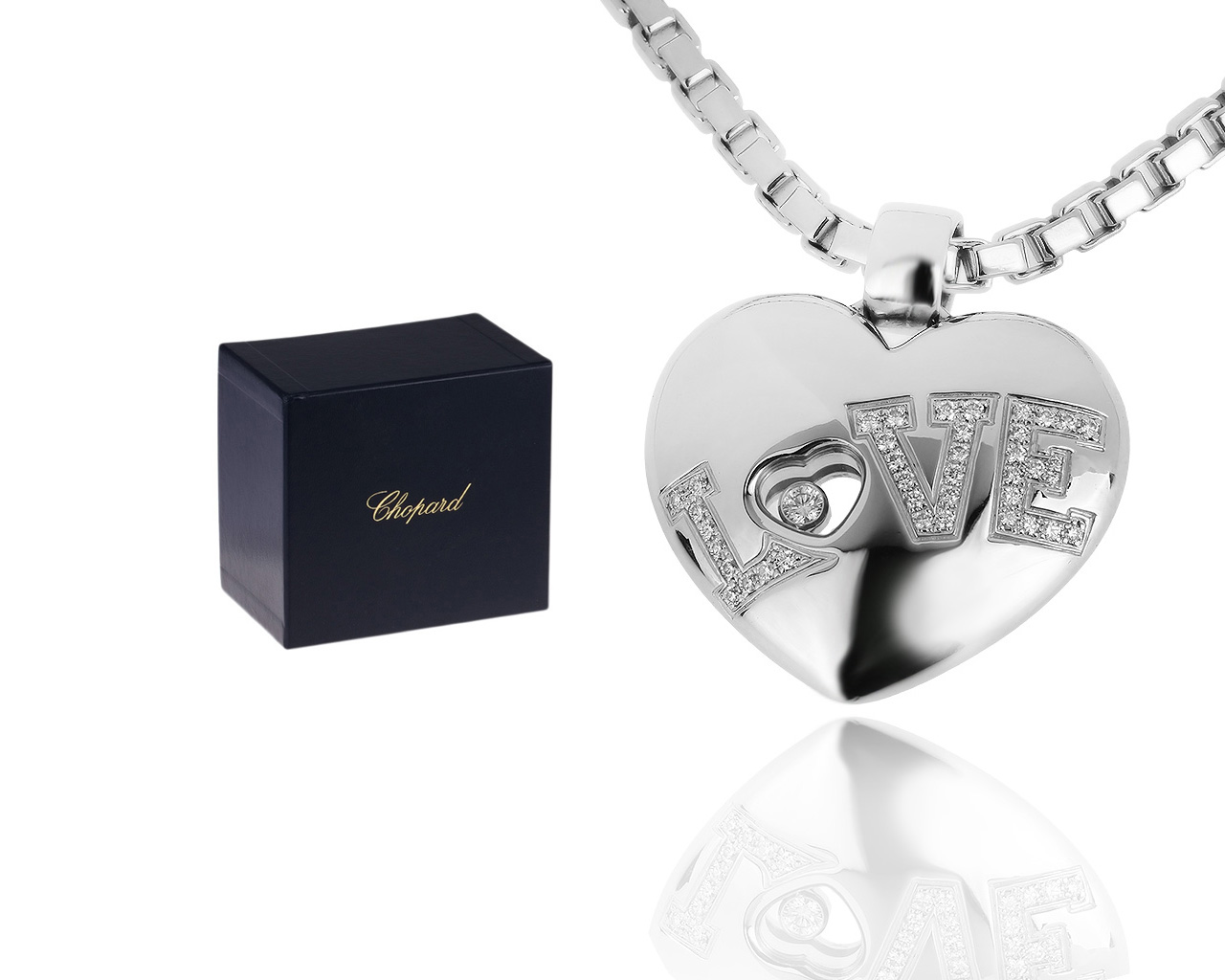 Оригинальный золотой кулон с бриллиантами 0.30ct Chopard