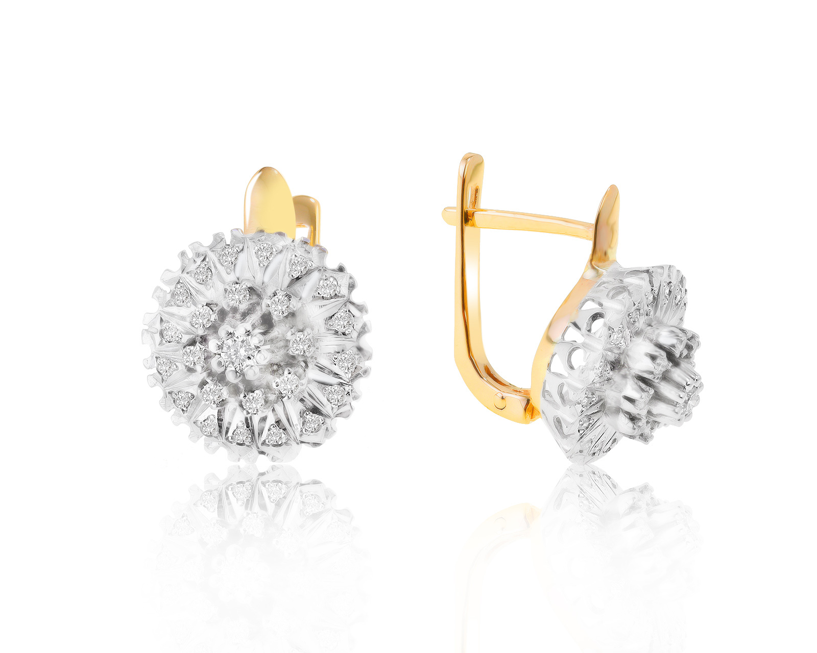 Женственные золотые серьги с бриллиантами 0.32ct 280921/1