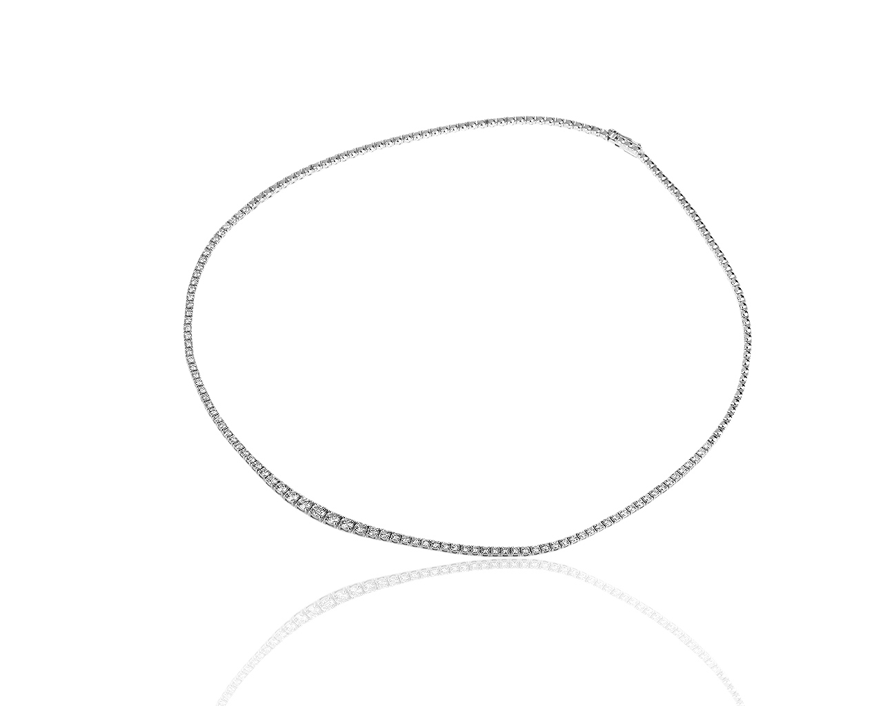 Женственное золотое колье с бриллиантами 3.33ct