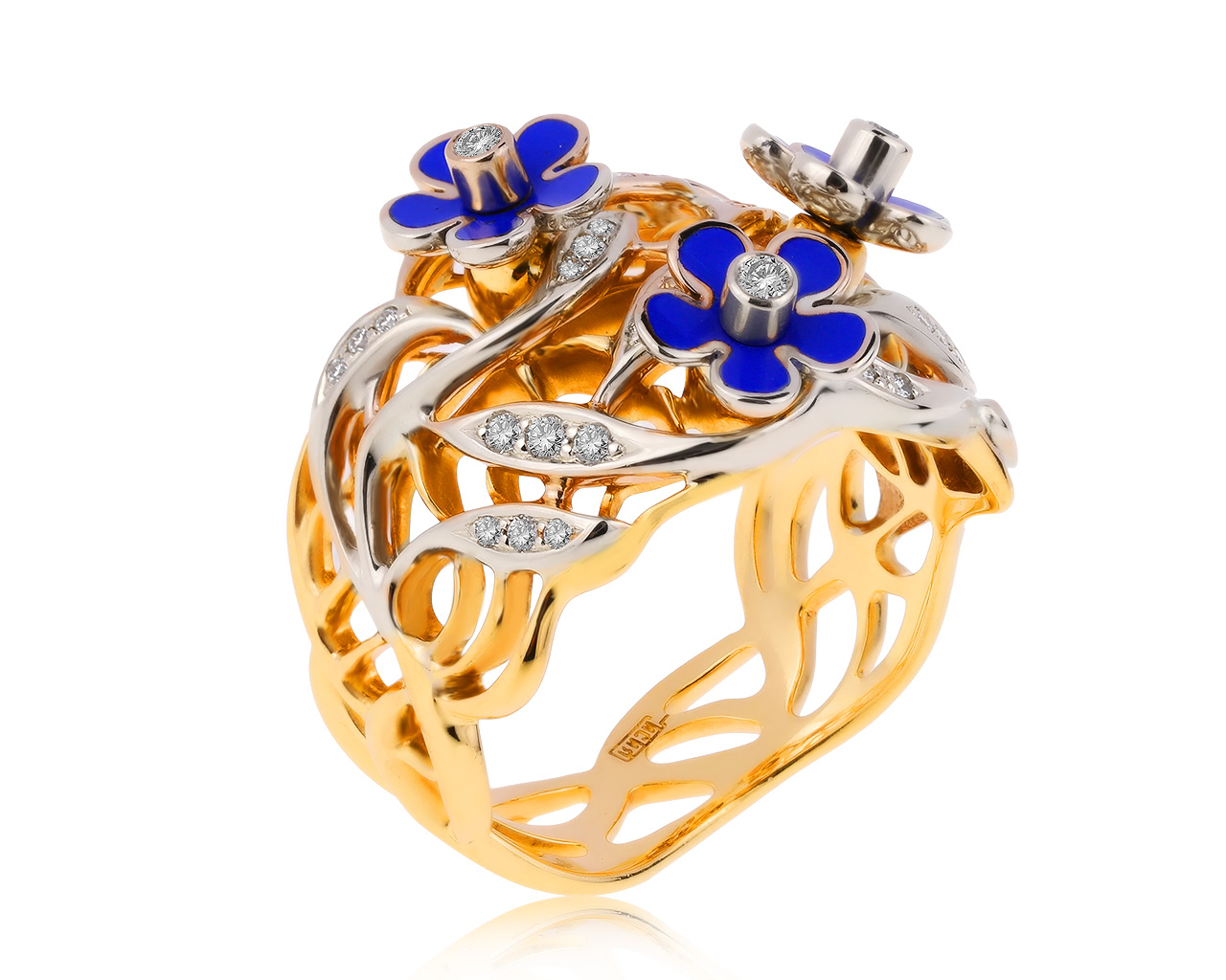 Модное золотое кольцо с бриллиантами 0.25ct 250920/8