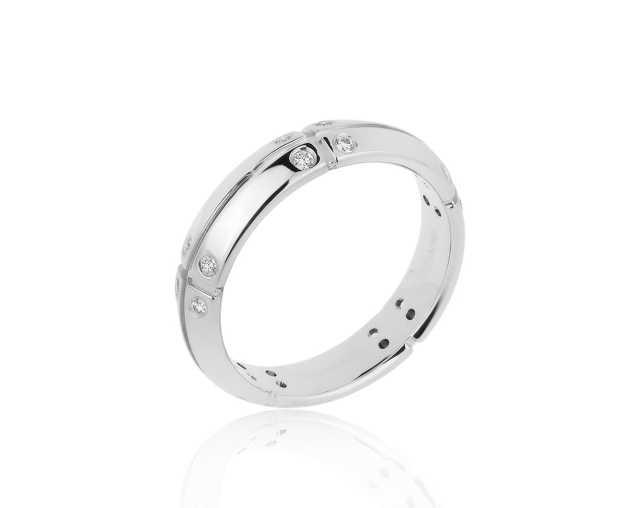 Оригинальное золотое кольцо с бриллиантами 0.20ct Tiffany&Co