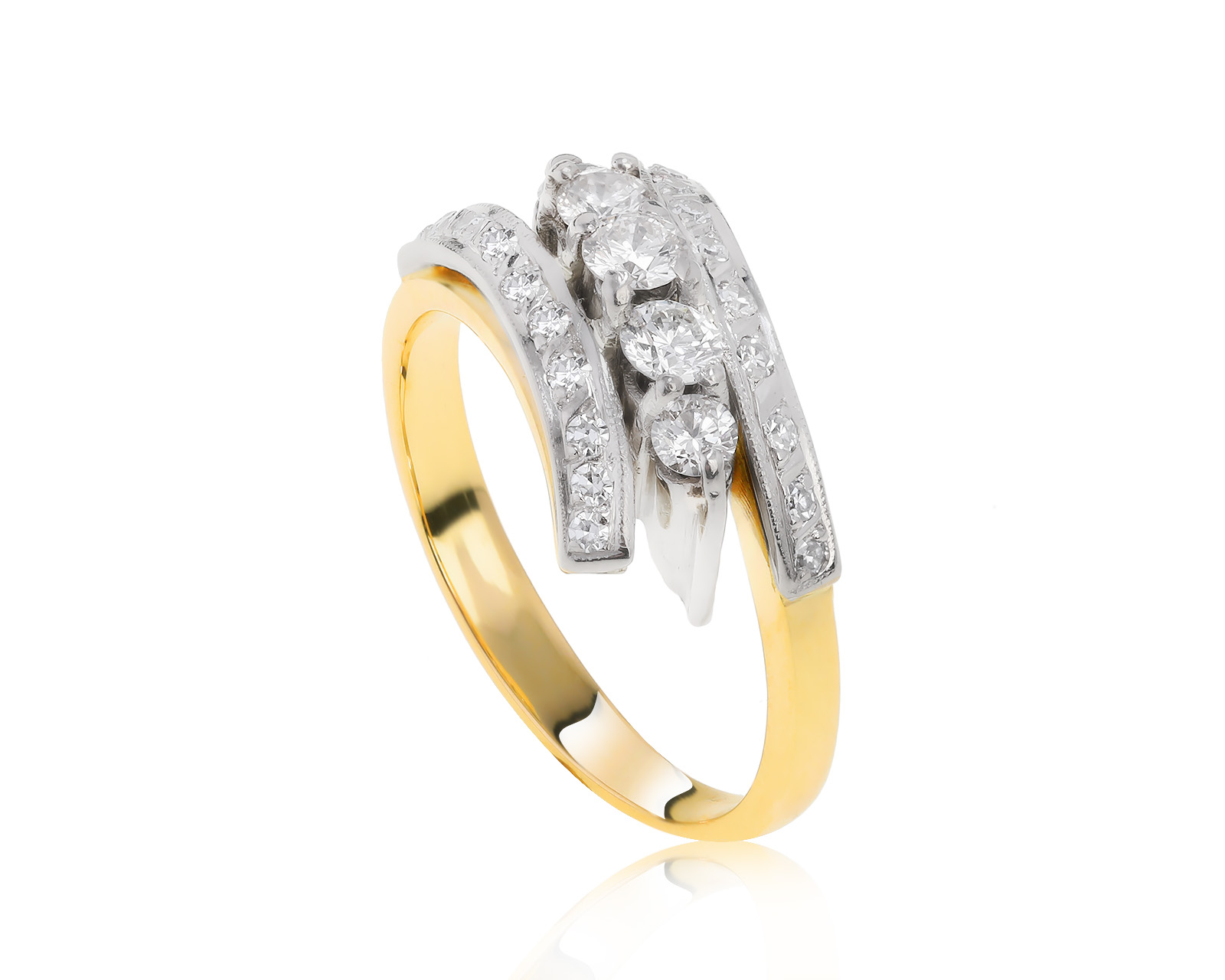 Винтажное золотое кольцо с бриллиантами 0.79ct СССР