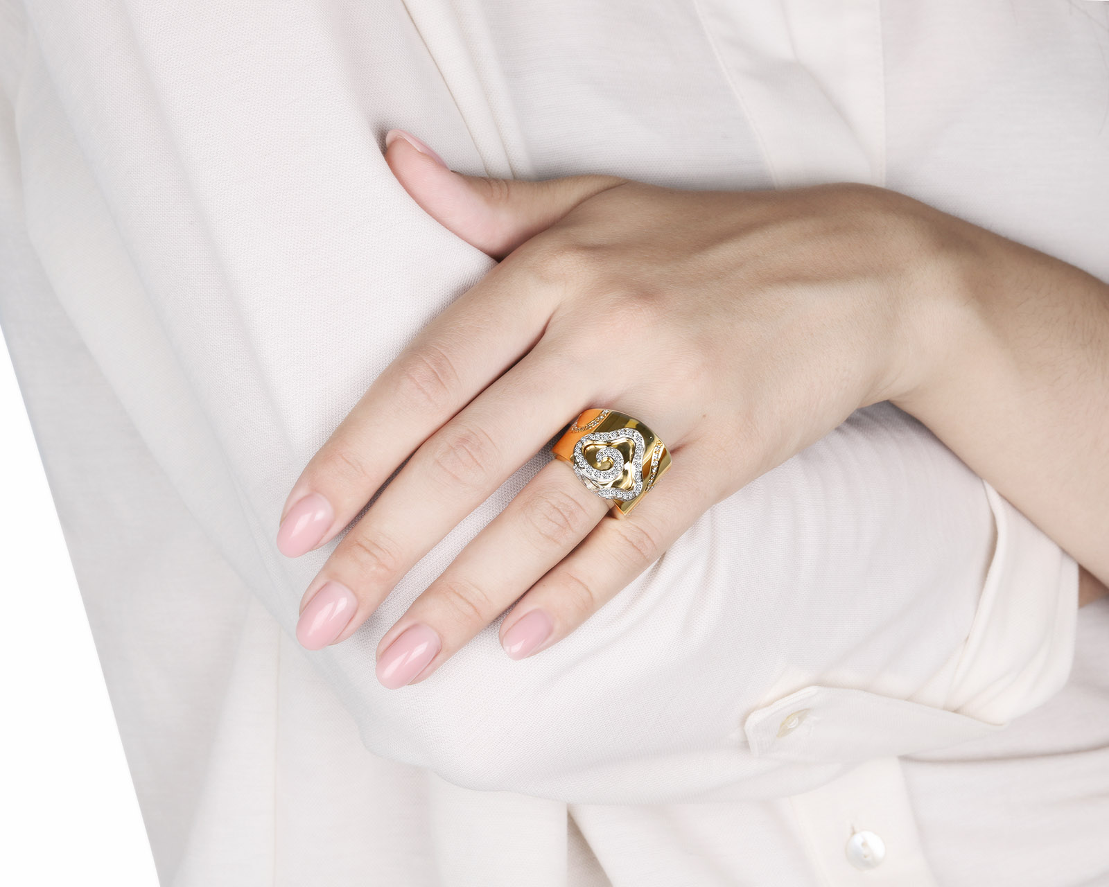 Оригинальное золотое кольцо с бриллиантами 1.21ct Nouvelle Bague