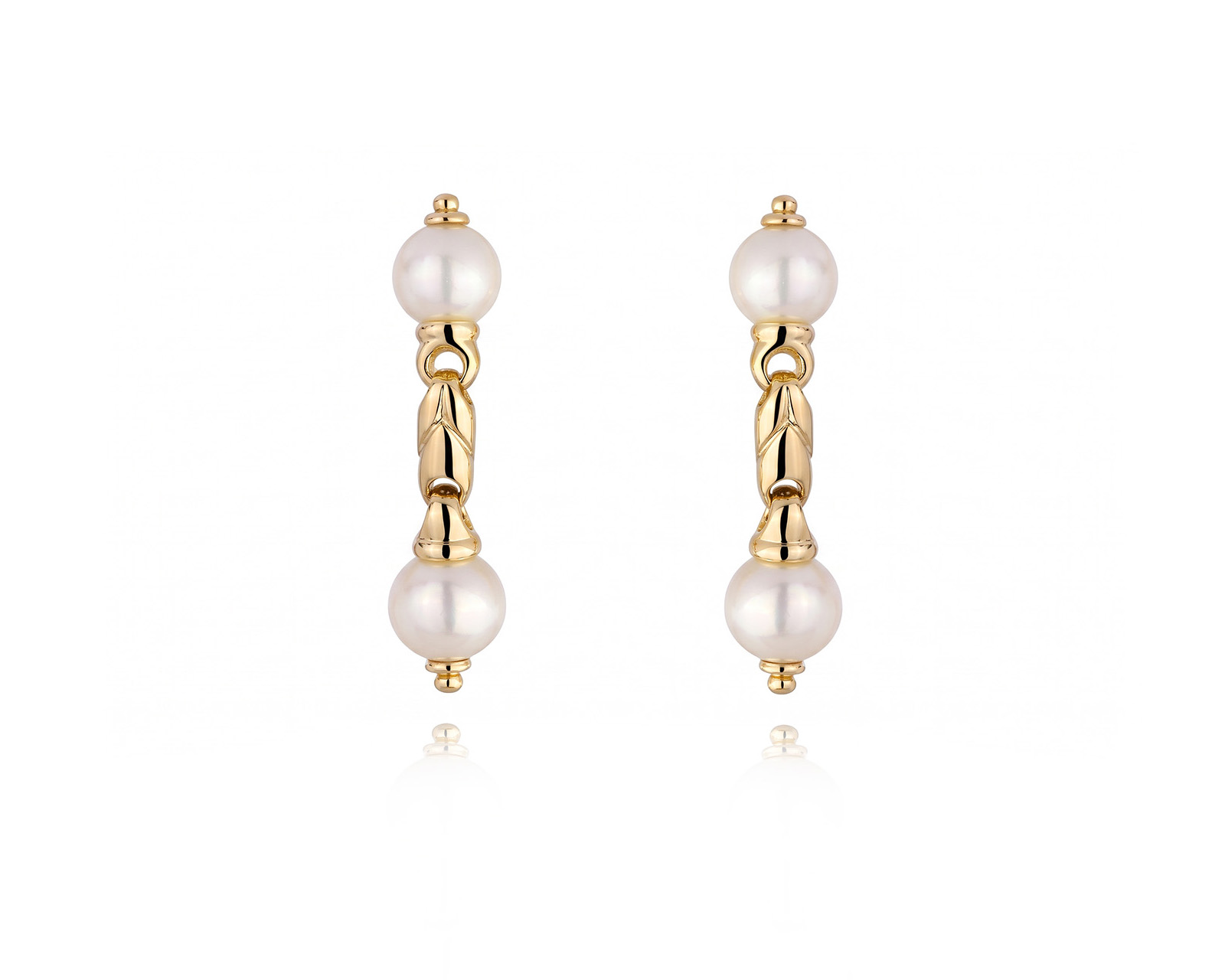 Оригинальные золотые серьги с жемчугом Bvlgari Passo Doppio 030926/5