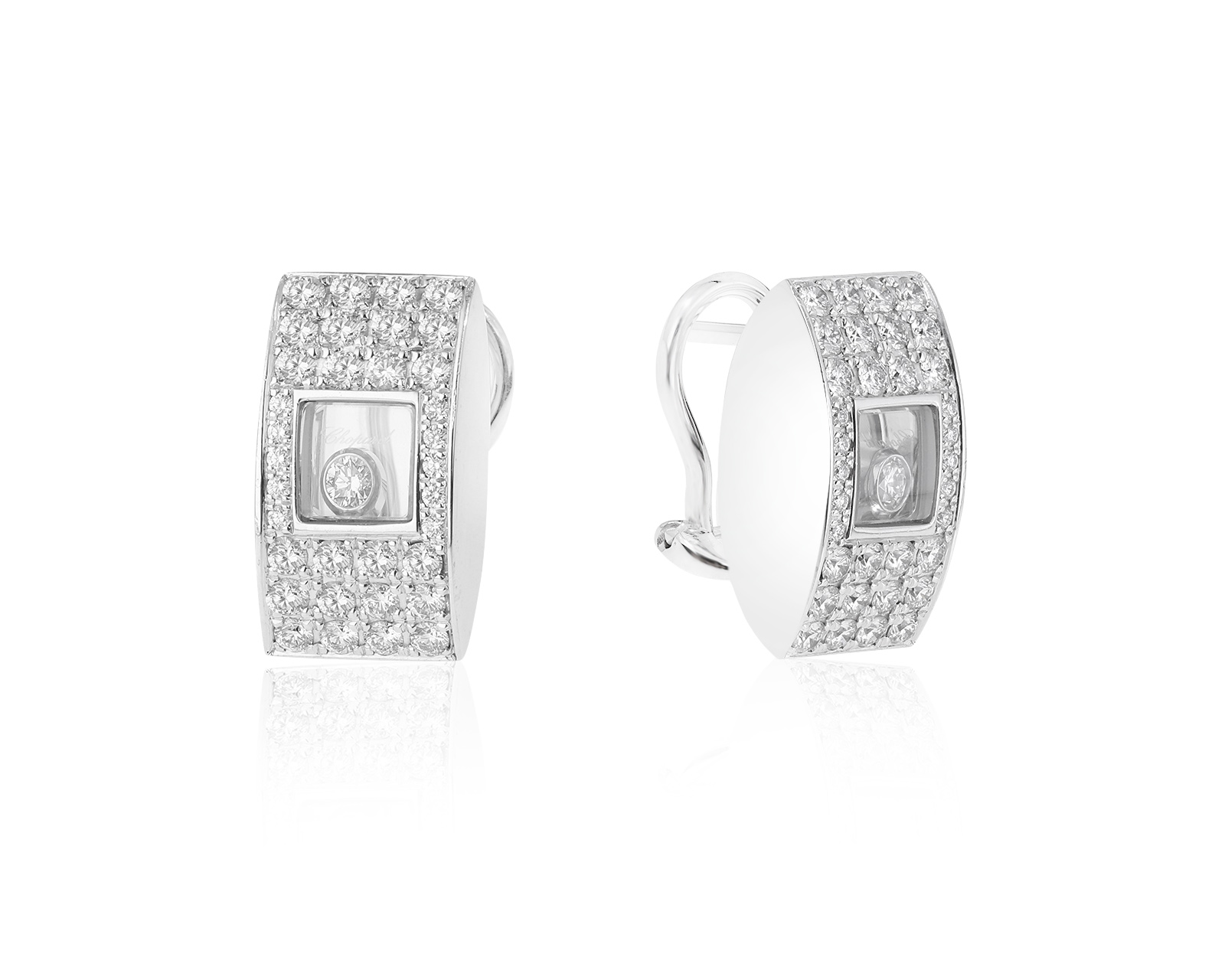 Оригинальные золотые серьги Chopard Happy Diamonds 241221/3