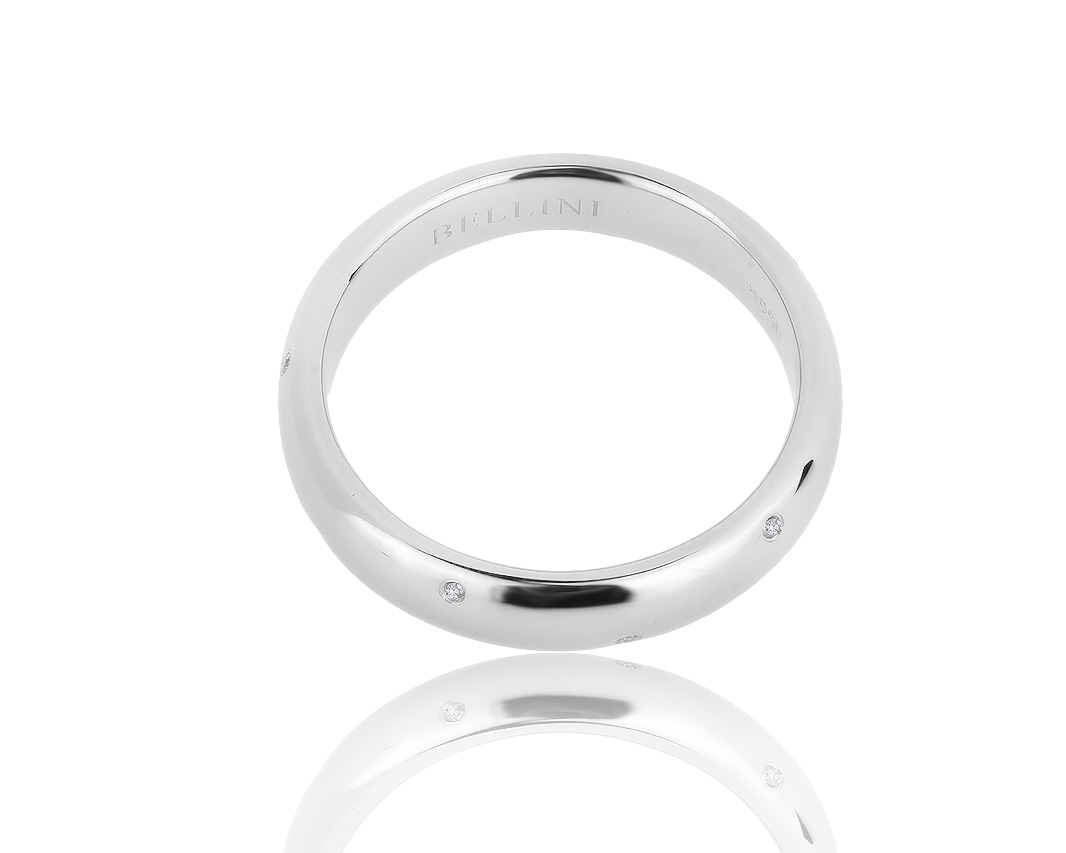 Оригинальное платиновое кольцо с бриллиантами 0.03ct Bellini