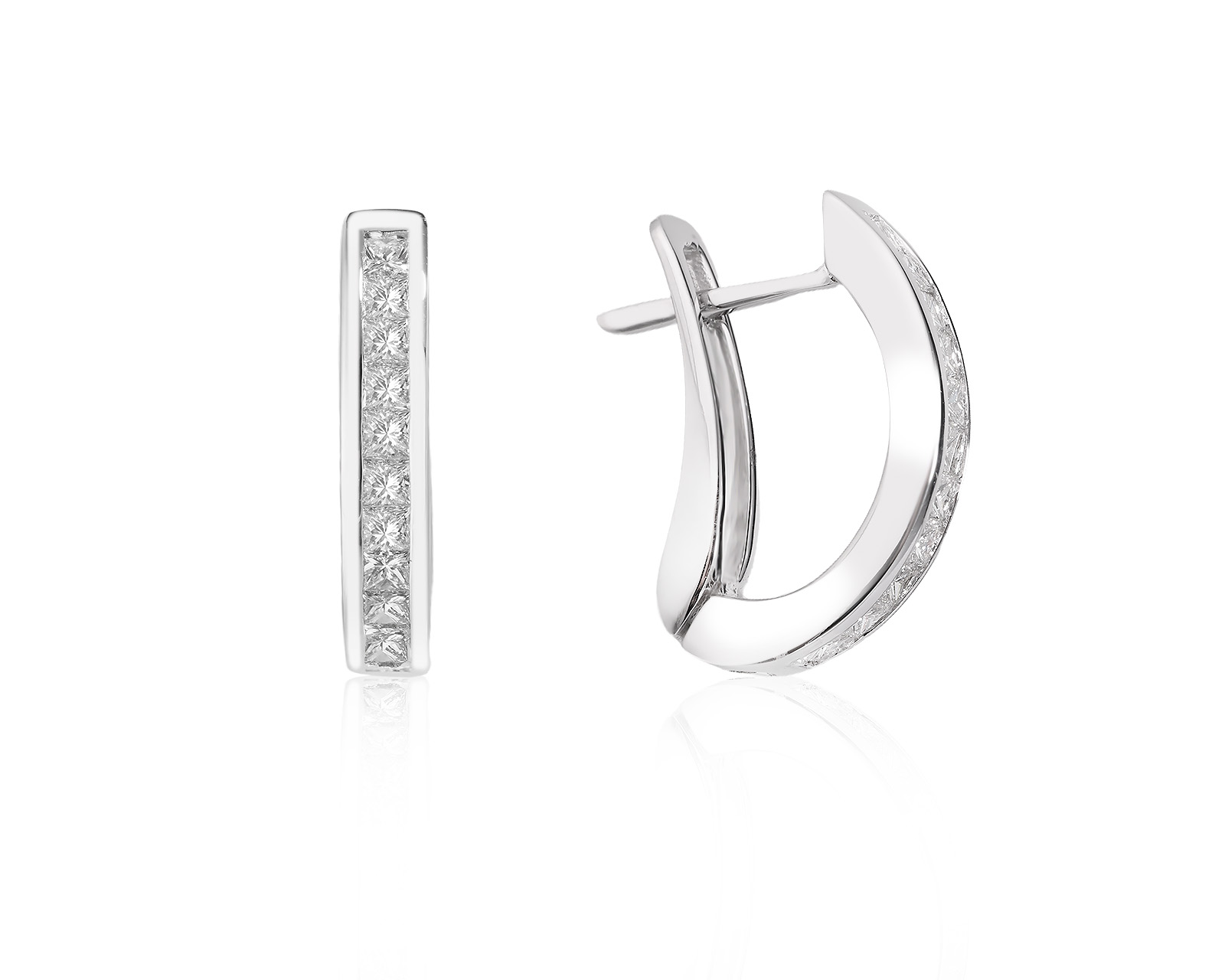Золотые серьги с бриллиантами 1.10ct