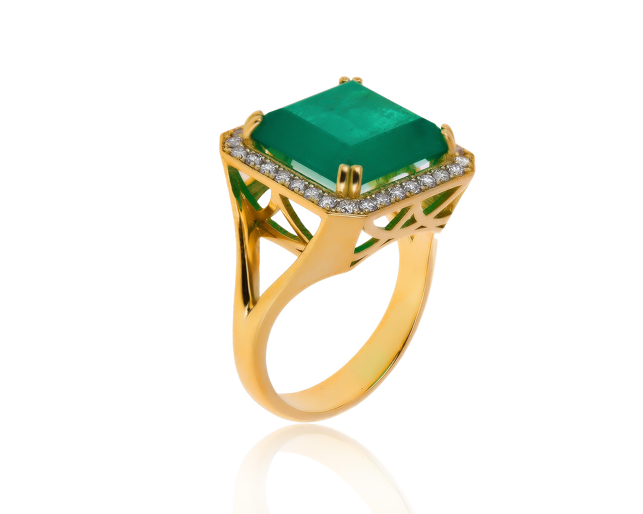 Прекрасное золотое кольцо с изумрудом 7.36ct 120117/6