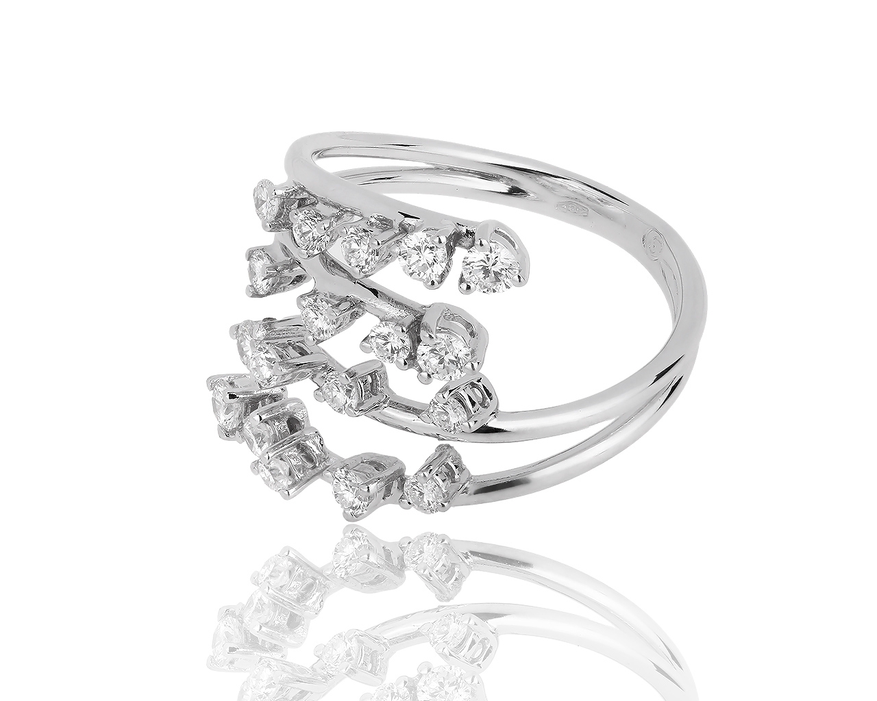 Необычное золотое кольцо с бриллиантами 0.63ct Giorgio Visconti 240718/9