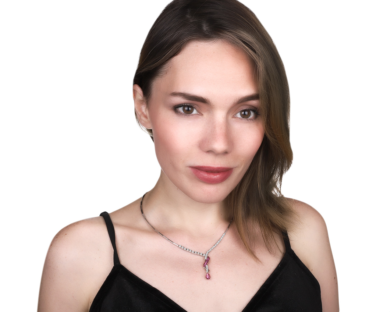 Нарядное золотое колье с бриллиантами 0.85ct