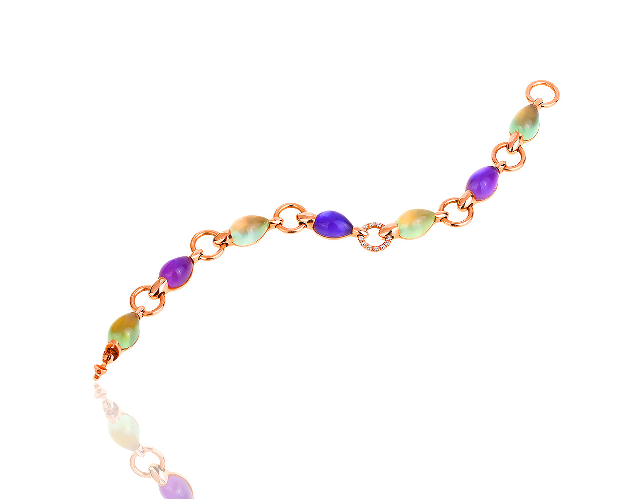 Яркий золотой браслет с бриллиантами 0.10ct Mattioli