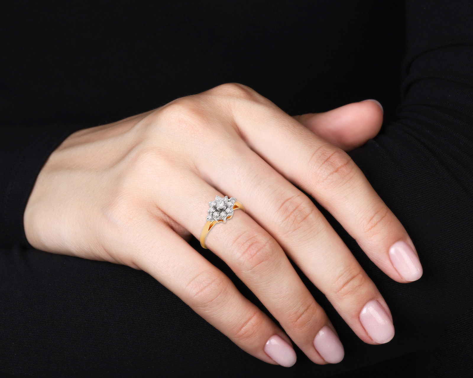 Оригинальное золотое кольцо с бриллиантами 1.03ct JTC