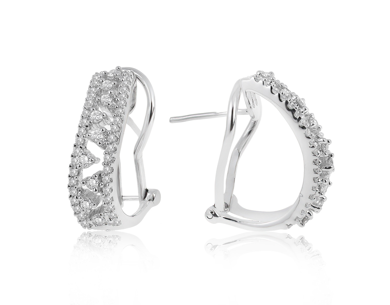 Изысканные золотые серьги с бриллиантами 0.68ct 060521/23