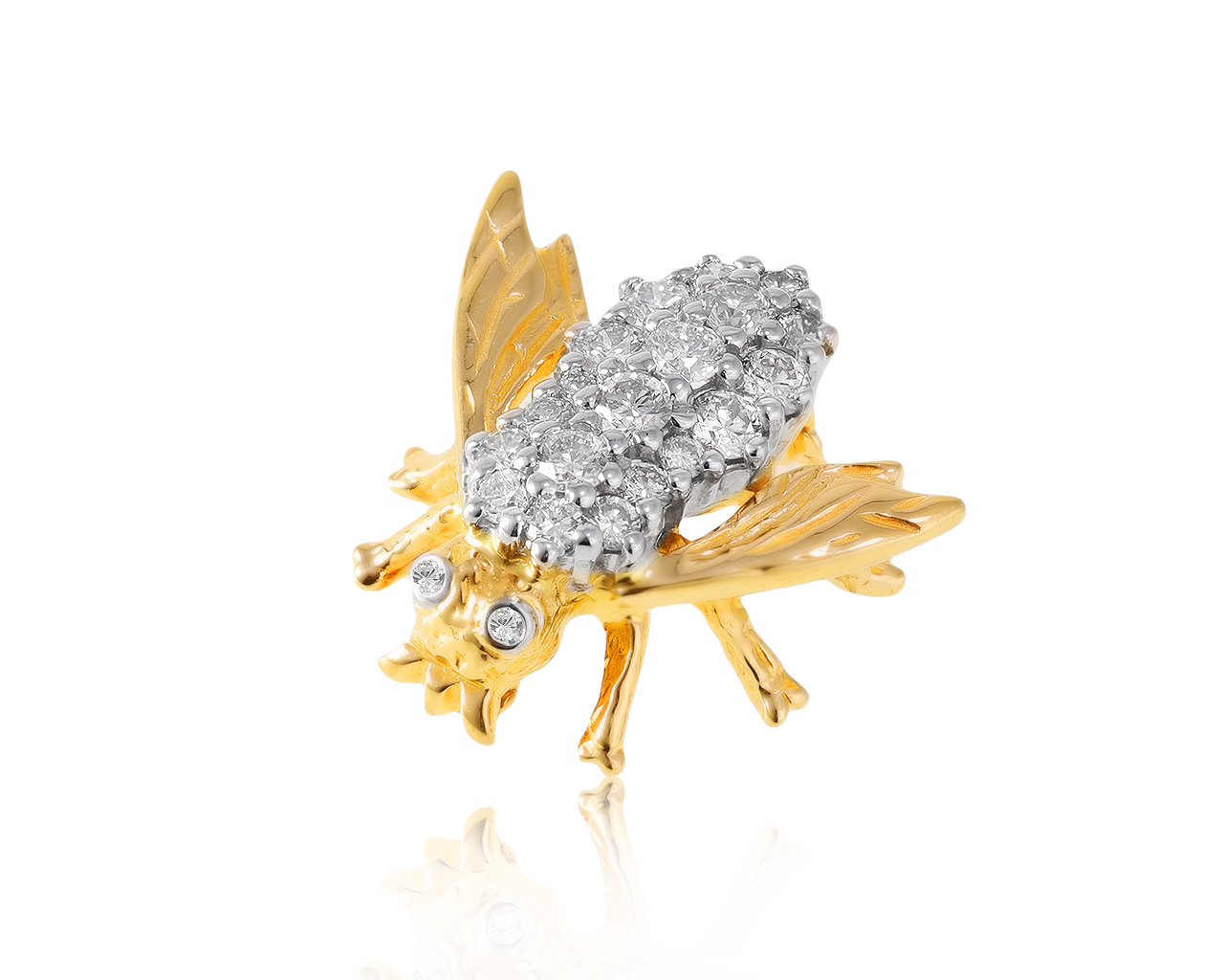 Завораживающая золотая брошь с бриллиантами 0.75ct 121120/2