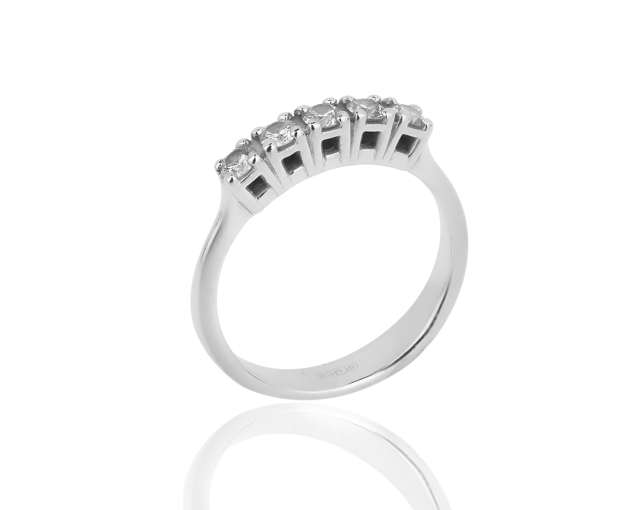 Стильное золотое кольцо с бриллиантами 0.30ct