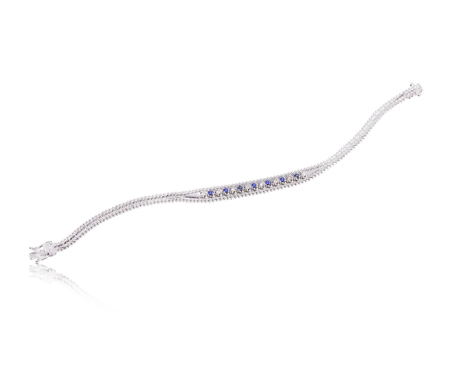 Золотой браслет с сапфирами 0.42ct и бриллиантами 0.36ct 201123/1