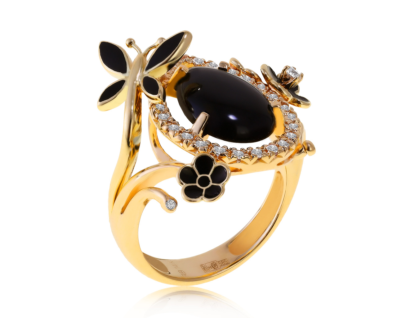 Оригинальное золотое кольцо с ониксом 1.85ct Roberto Bravo 100221/7