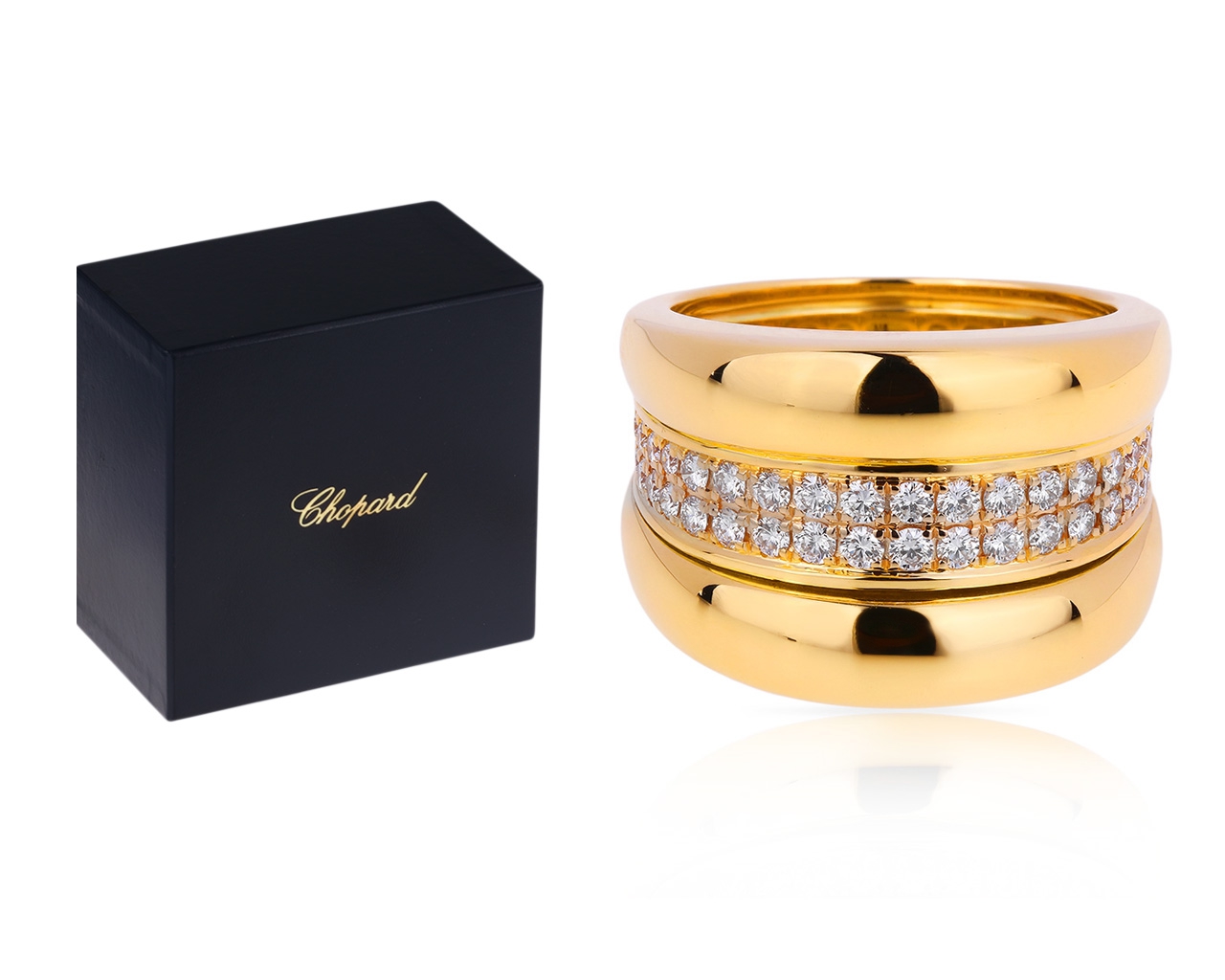 Золотое кольцо с бриллиантами 0.62ct Chopard La Strada