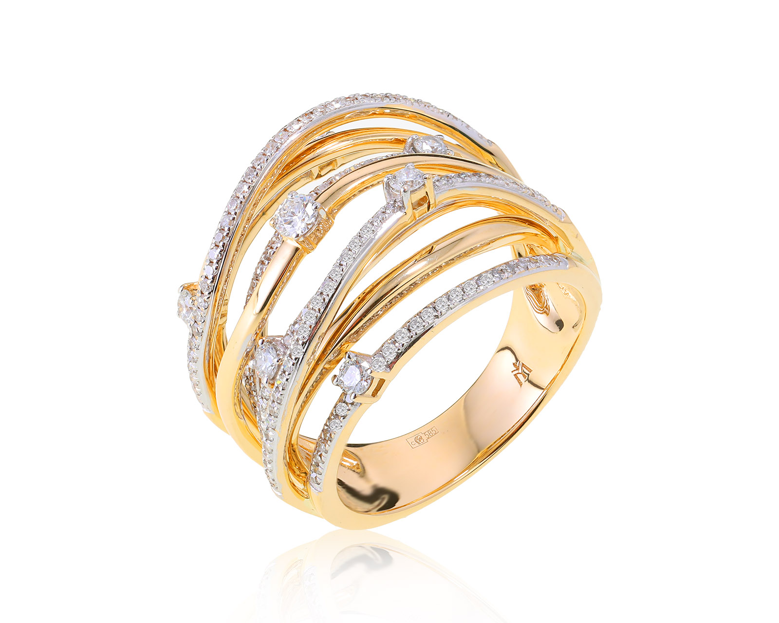 Оригинальное золотое кольцо с бриллиантами 0.76ct МЮЗ 090922/5 Оригинальное золотое кольцо с бриллиантами 0.76ct МЮЗ 090922/5