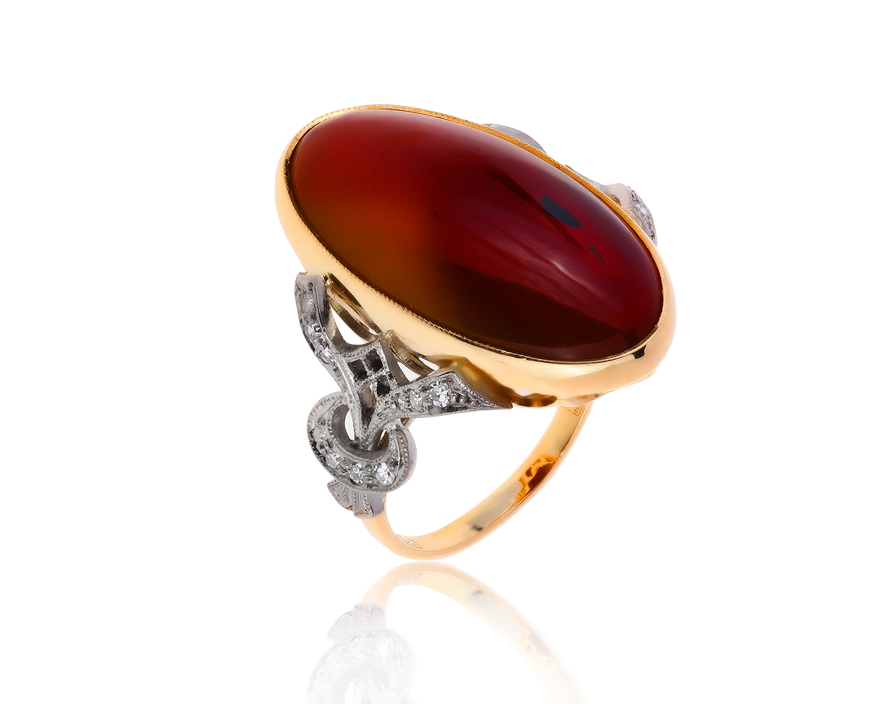 Фееричное золотое кольцо с сердоликом 11.93ct 261219/3