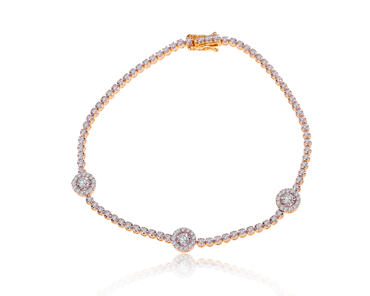 Притягательный золотой браслет с бриллиантами 1.11ct