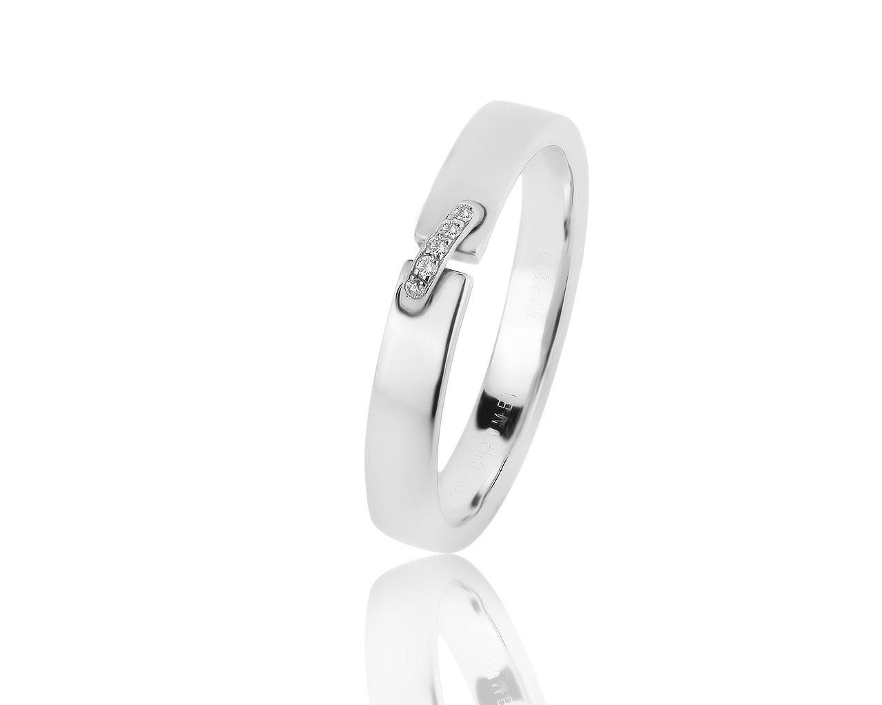 Оригинальное золотое кольцо с бриллиантами 0.03ct Chaumet 160216/3