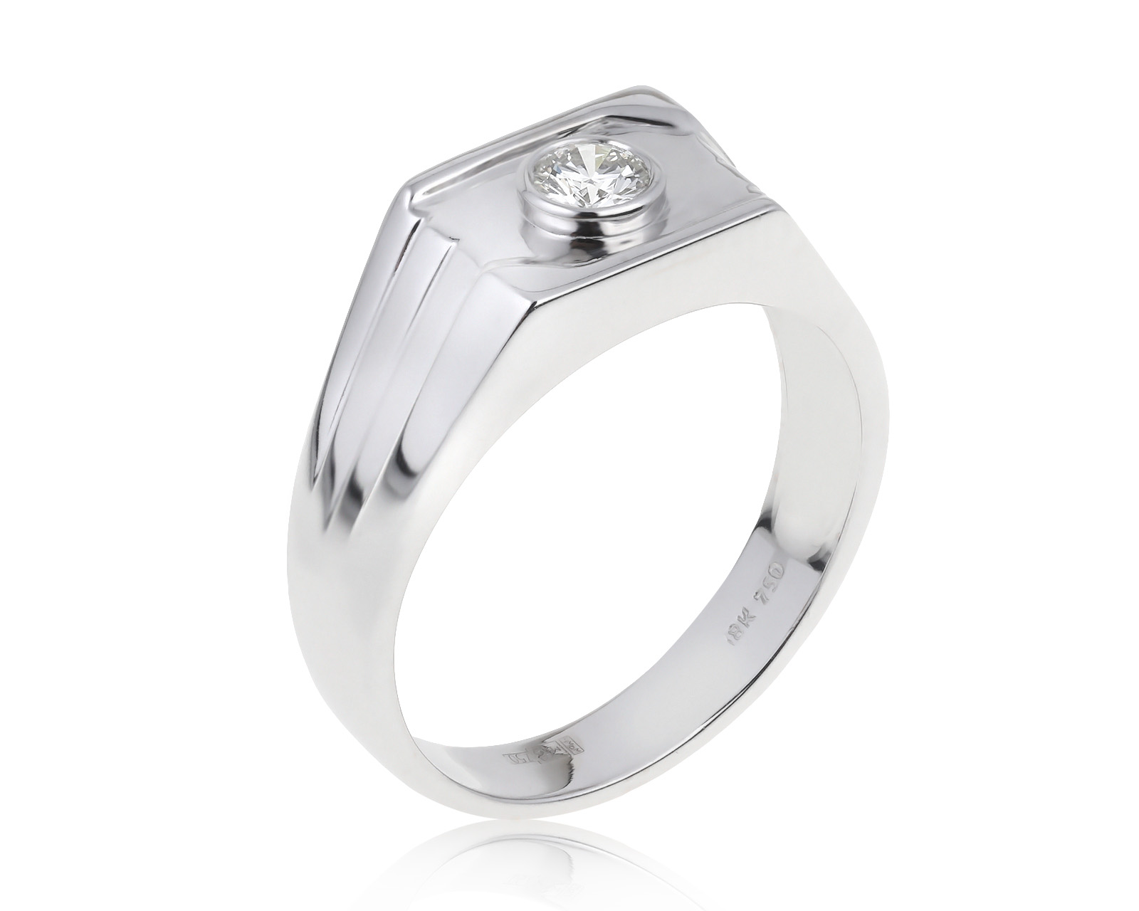 Престижное золотое кольцо с бриллиантом 0.22ct 100621/5 Престижное золотое кольцо с бриллиантом 0.22ct 100621/5