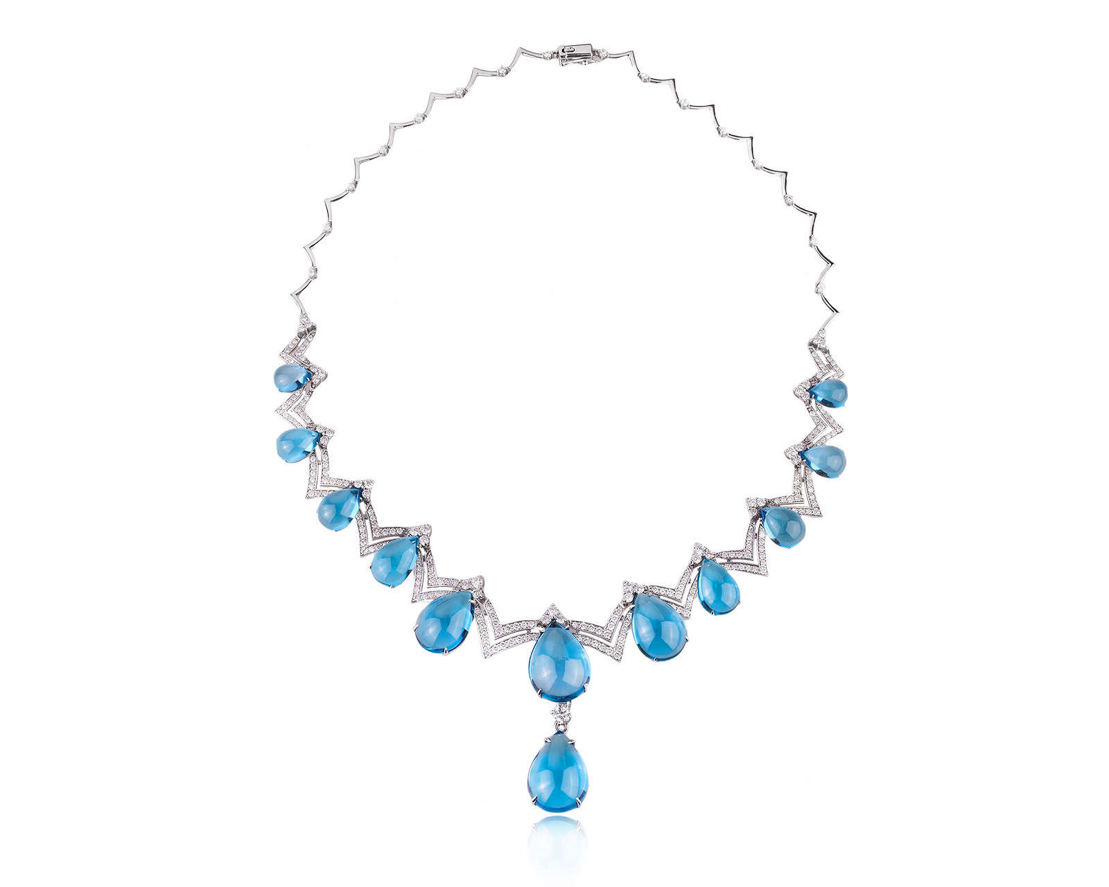 Оригинальное золотое колье с топазами 101.25ct Lykov`s Jewellery 210726/КМ415