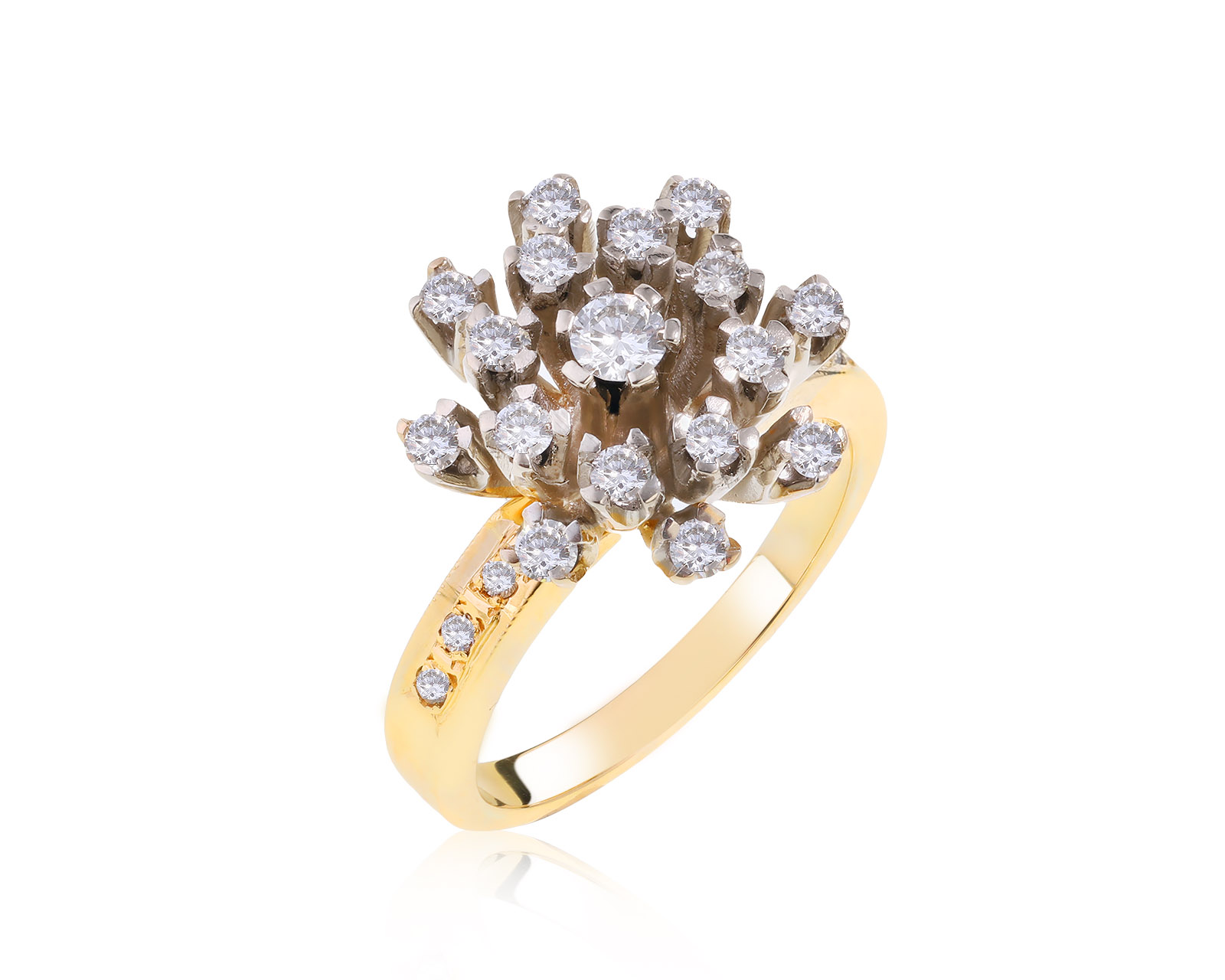 Винтажное золотое кольцо с бриллиантами 0.87ct СССР 280522/20