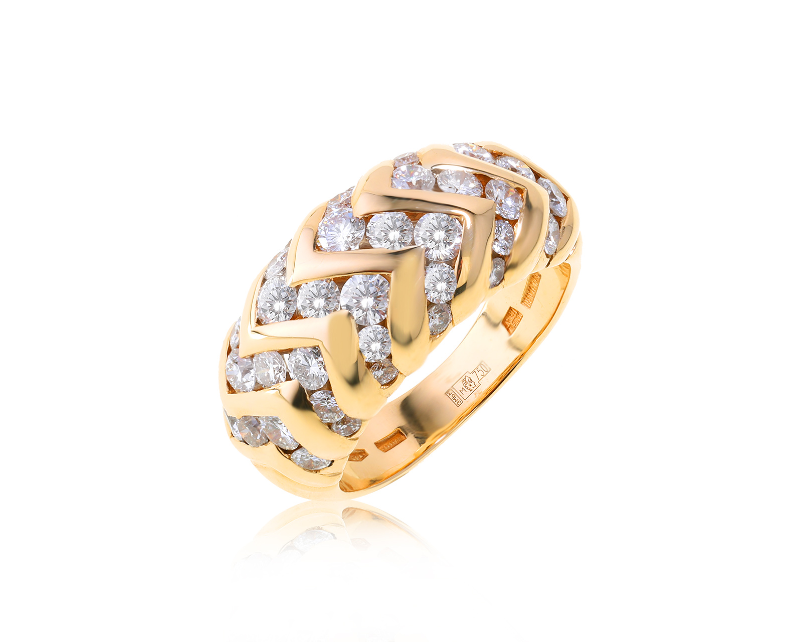 Оригинальное золотое кольцо Bvlgari Spiga