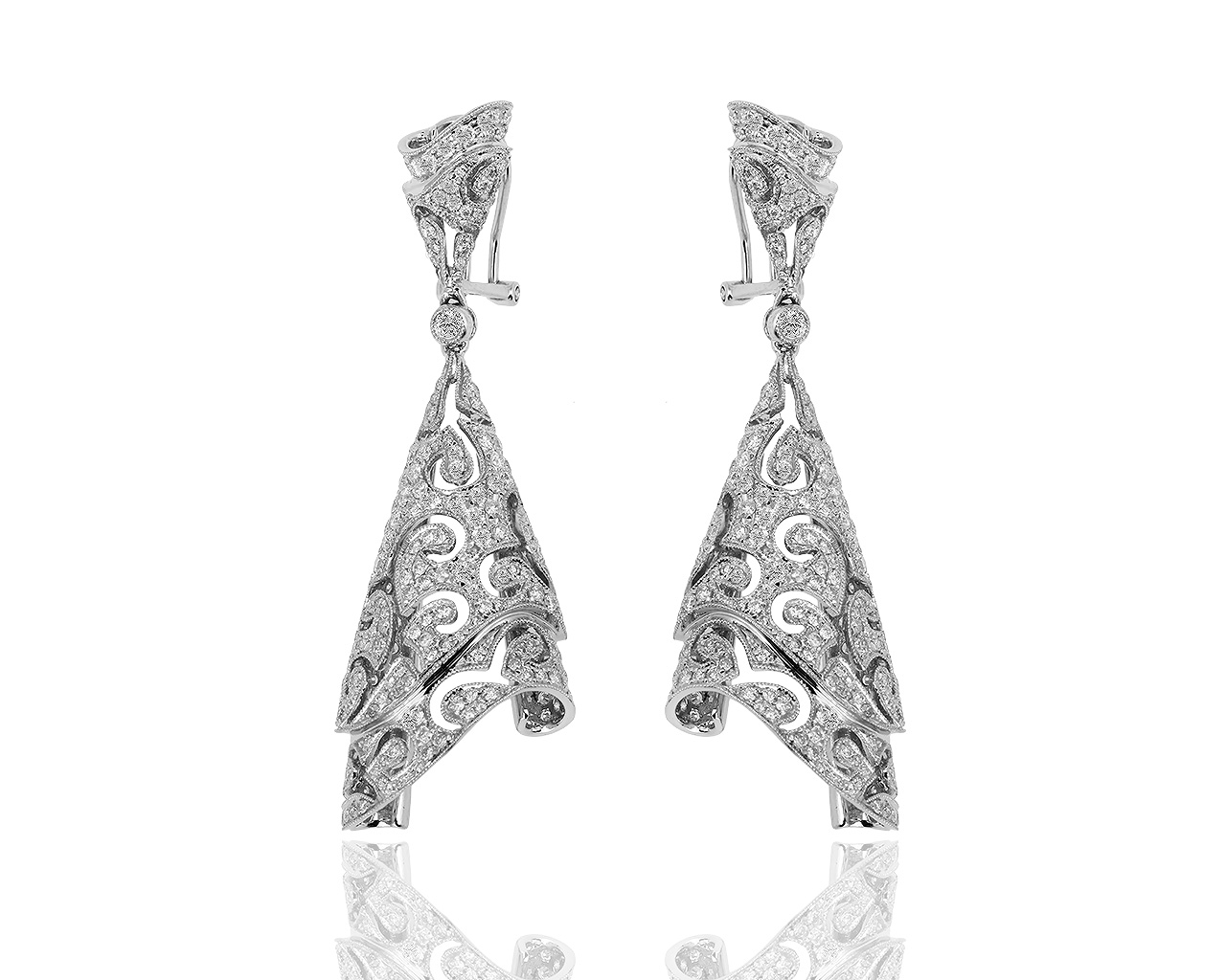 Изящные золотые серьги с бриллиантами 5.70ct 070319/2